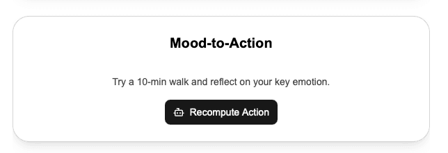 Mood to Action screenshot